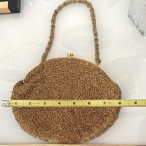 Elegant Vintage Gold Beaded Women's Evening Bag